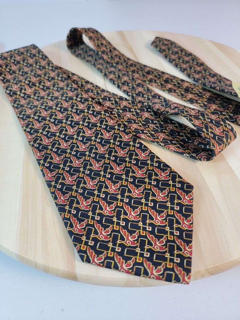 Salvatore Ferragamo Silk Tie Necktie Birds Made in Italy